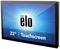22 Zoll großer Touchscreen von Elo vor blauem Hintergrund.