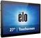 Ein 27 Zoll Touchscreen-Monitor mit dem Logo 'elo' auf einem blauen Hintergrund.