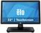 22-Zoll-Elo-Touchscreen-Monitor mit schwarzem Rahmen und blauem Hintergrund auf dem Display.