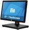 Schwarzer 22-Zoll-Touchscreen-Monitor von Elo mit blauem Hintergrund und weißem Logo.