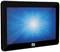 Ein schwarzer Touchscreen-Monitor mit blauem, strahlendem Lichtmuster in der Mitte.