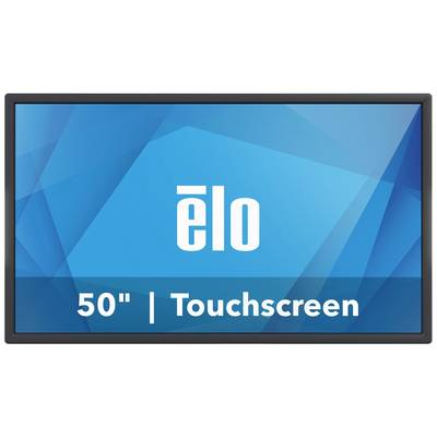 50-Zoll-Touchscreen-Gerät mit einem Display in Blautönen und großem "elo"-Logo.