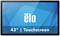 Flacher Monitor mit blauem Hintergrund, zeigt das Logo 'elo' in der Mitte und darunter die Aufschrift '43" | Touchscreen'.