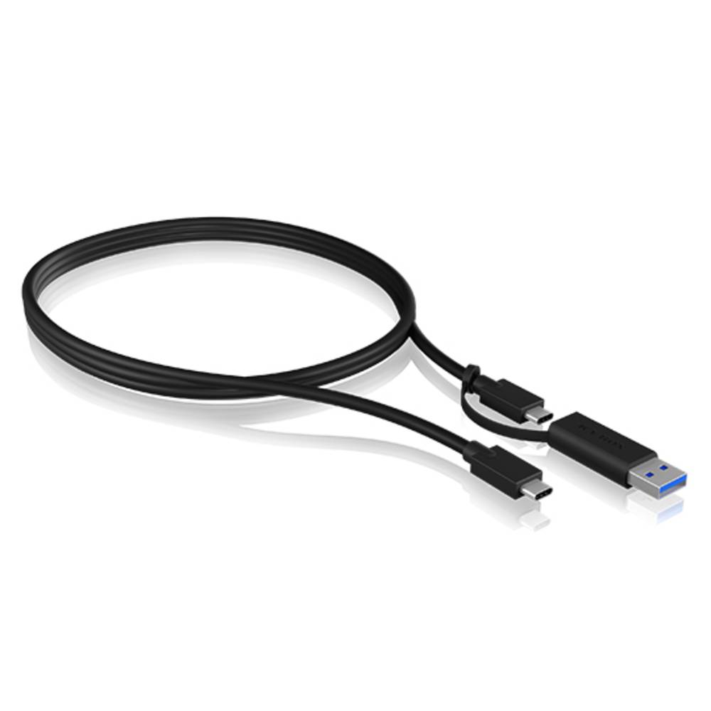 ICY BOX 60857 USB-kabel USB 3.2 Gen2 (USB 3.1 Gen2) USB-C bus, USB-A stekker 100 cm Zwart