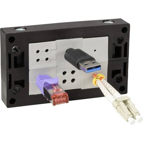 TRU COMPONENTS DVK 16/8 Kabeleinführungsleiste Klemm-Ø (max.) 16 mm Polyamid Schwarz 1 St.