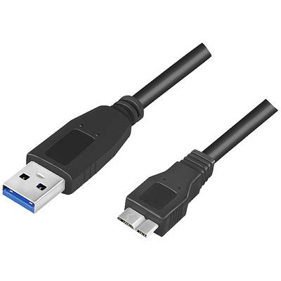 Ein USB-Kabel mit einem Standard-USB-Stecker und einem Mikro-USB-Stecker, beide an einem schwarzen Kabel befestigt.
