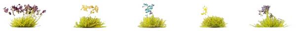 NOCH 6805 Bodengestaltungs-Set Blumenwiese Grün-Gelb, Blau-Weiß, Lavendel