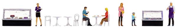 NOCH H0 Figuren-Themenwelt "Cafe" 16245  Bemalt