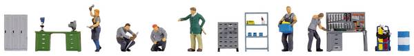 NOCH H0 Figuren-Themenwelt "Werkstatt" 16250  Bemalt