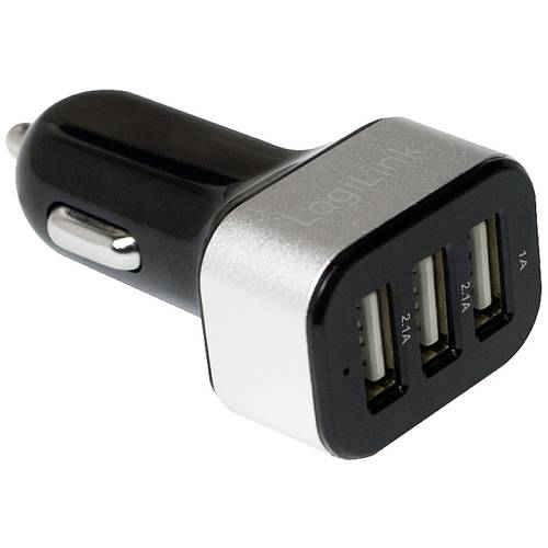Thumbnail - LogiLink USB Ladegerät 25.5 W 3x USB-A Schwarz KFZ