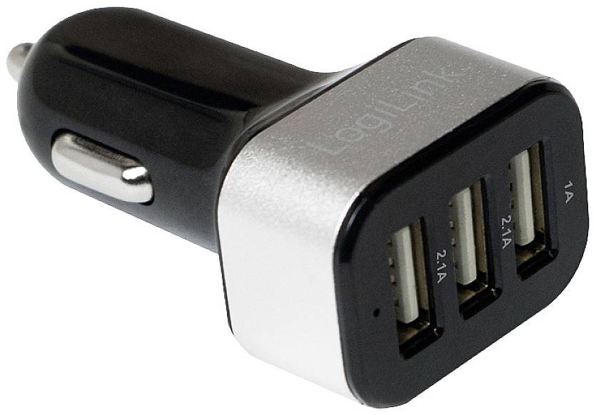 LogiLink USB Ladegerät 25.5 W 3x USB-A Schwarz KFZ