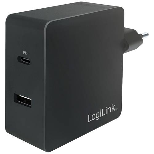 Thumbnail - LogiLink Ladegerät USB Ladegerät 65 W 1x USB-A, 1x USB-C® USB PD Schwarz Innenbereich
