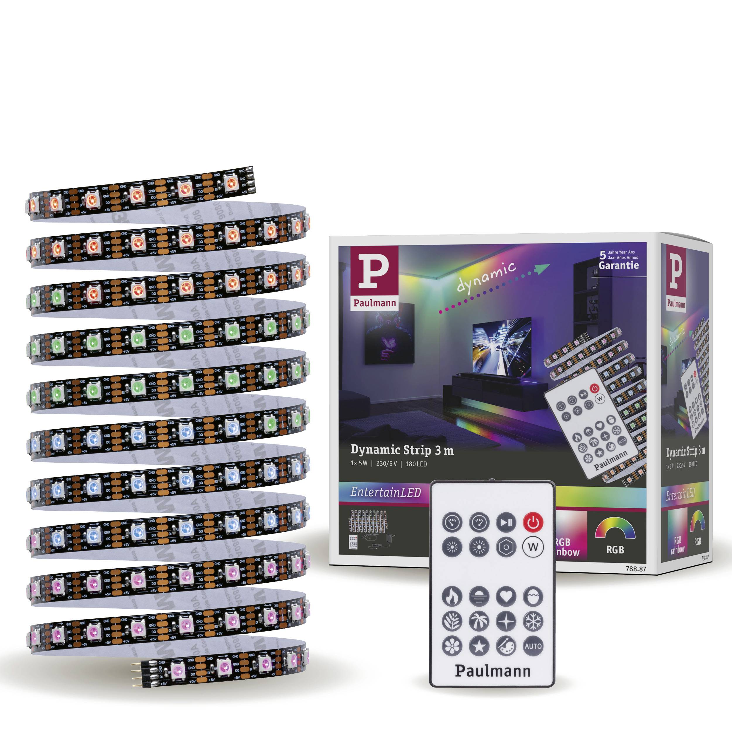 PAULMANN 78887 LED-Streifen-Basisset mit Stecker 3 m RGB
