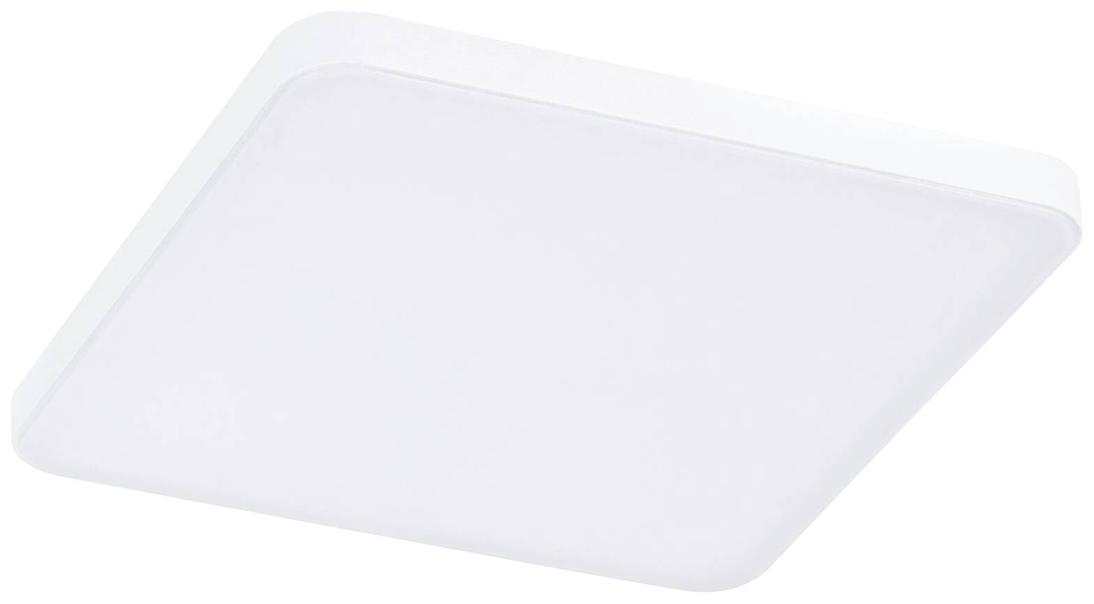 Eine quadratische, weiße LED-Deckenleuchte mit flachem Design, geeignet für moderne Innenräume.