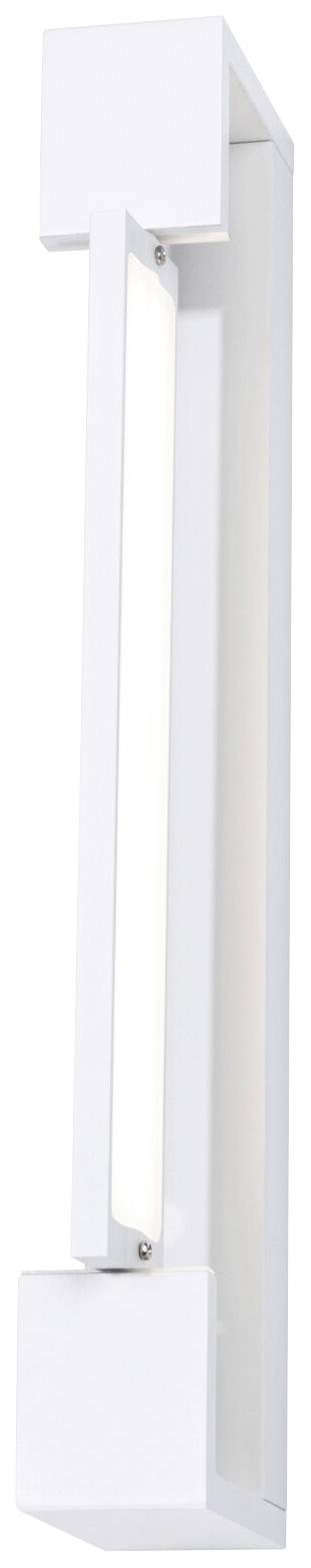 Weiße, moderne Wandleuchte mit rechteckigem, minimalistischem Design, geeignet für zeitgenössische Innenräume.