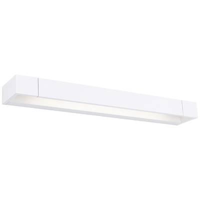 Weiße, rechteckige Leuchte mit diffuser Lichtausgabe, geeignet für moderne Innenräume.
