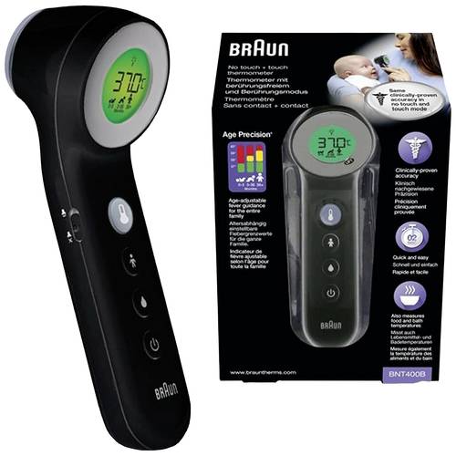 Braun No touch + touch schwarz Fieberthermometer Berührungsloses messen