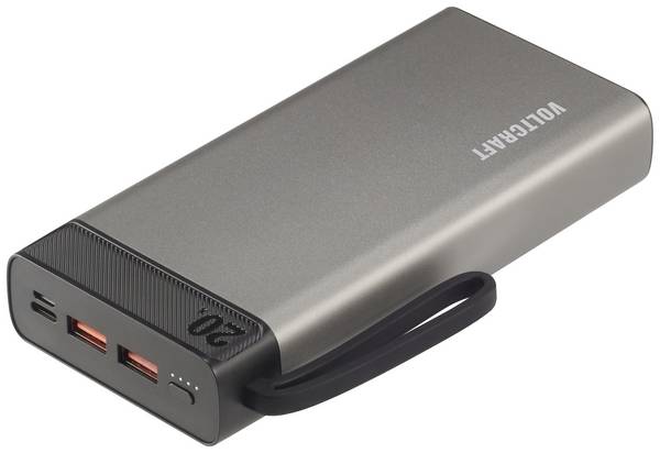 VOLTCRAFT PB-20-PD3.0 Powerbank 20000 mAh USB PD 3.0 LiPo  Grau-Schwarz Statusanzeige