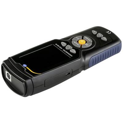 Handmessgerät mit Display und Tasten zur Messung verschiedener elektrischer Parameter, schwarze und blaue Farbgebung.