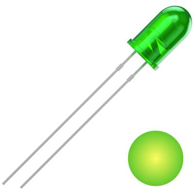 Grüne LED-Diode und leuchtender Punkt. Elektronisches Bauteil zur Anzeige oder Beleuchtung.