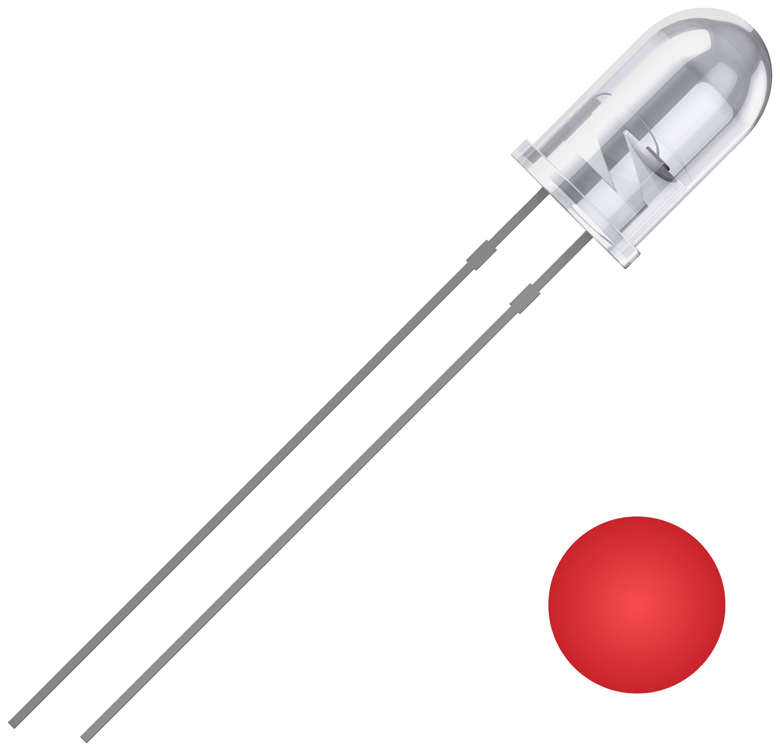 Quadrios 2111O178 LED Red Circular 5mm 2500mcd 25° 20mA 2V Wired LEDs
