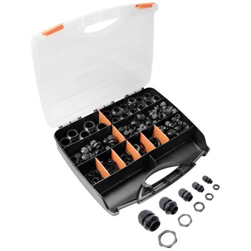 Quadrios 2102CA110 Kabelverschraubung Sortiment PA66 Schwarz (RAL 9005) 1 Set