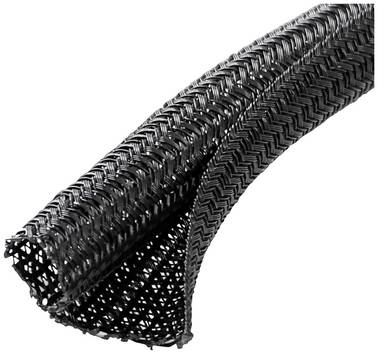 Quadrios 22CA162 22CA162 Geflechtschlauch Schwarz Polyester  3 bis 4 mm Meterware