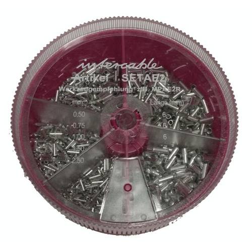 Intercable 181384 Aderendhülsen-Sortiment 0.5 mm², 0.75 mm², 1 mm², 1.5 mm², 2.5 mm² Unisoliert 1400 Teile