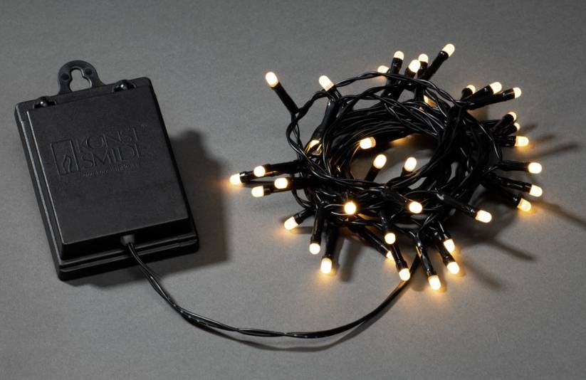 Konstsmide 3724-130 Lichterkette Außen batteriebetrieben Anzahl Leuchtmittel 40 LED Warmweiß Beleuchtete Länge: 3.9 m mi-0