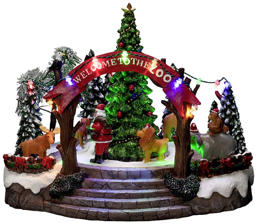 KONSTSMIDE 4237-000 LED Szenerie Weihnachtszoo, mit Musik, 19 Dioden, 4,5V Innentrafo/batteriebetrie