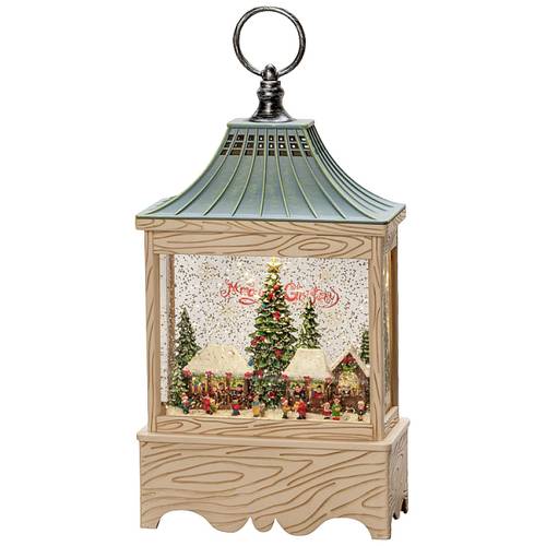 Konstsmide 4287-000 LED-Laterne Weihnachtsmarkt Warmweiß LED Natur mit Wasser gefüllt, Timer