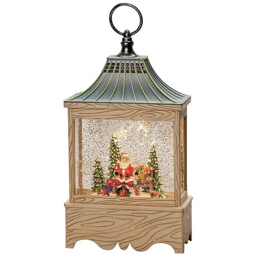 Konstsmide 4288-000 LED-Laterne Weihnachtsmann Warmweiß LED Natur mit Wasser gefüllt, Timer