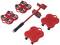 Rotes Möbeltransport-Set mit Rollen und Hebelstange, geeignet zum Bewegen schwerer Gegenstände. Ideal für Umzüge und Inneneinrichtung.