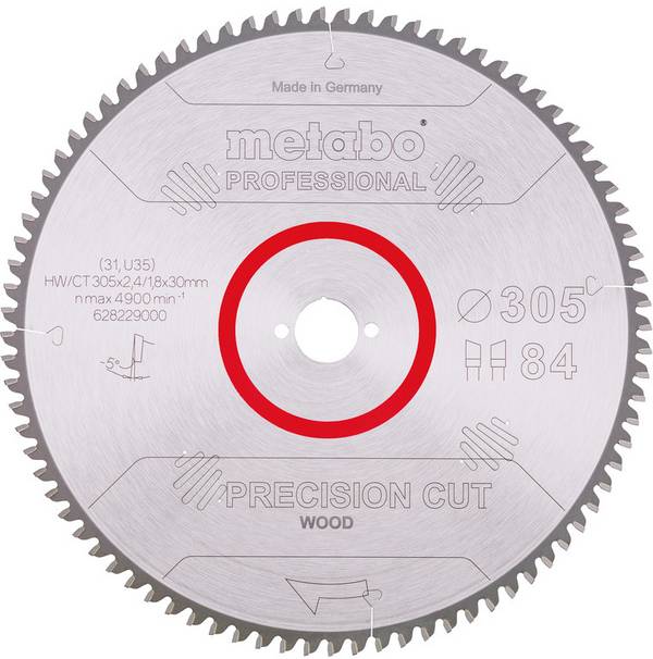 Metabo  628229000 Kreissägeblatt 305 mm Zähneanzahl: 84 1 St.