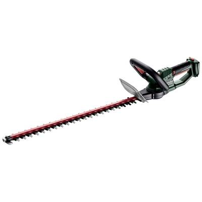 Elektrische Heckenschere mit ergonomischem Griff und langem, scharfem Klingenbalken, geeignet zum Schneiden von Hecken und Sträuchern.