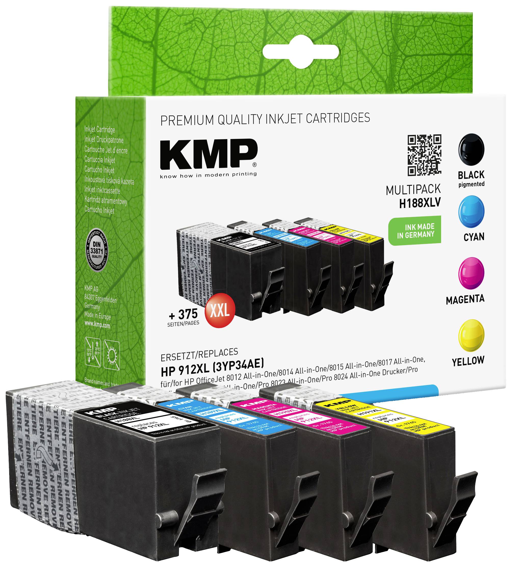 KMP Patrone HP HP912XL 3YP34AE BK/C/M/Y Multipack H188XV remanufactured