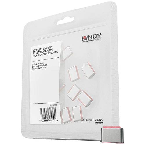 LINDY USB-C® Port Schloss 10er Set Pink ohne Schlüssel 40437