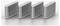 Vier silbergraue buchförmige Symbole, die in einer Reihe auf hellem Hintergrund nebeneinander stehen und eine Sammlung oder Abfolge von Dokumenten suggerieren.