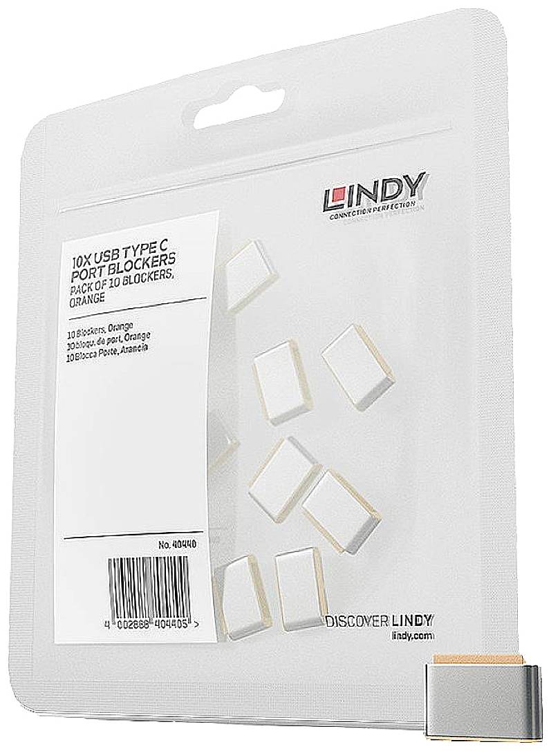 LINDY USB-C® Port Schloss 10er Set Orange ohne Schlüssel 40440