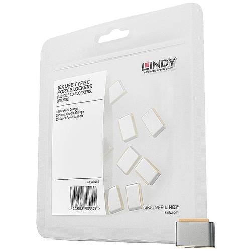 LINDY USB-C® Port Schloss 10er Set Orange ohne Schlüssel 40440