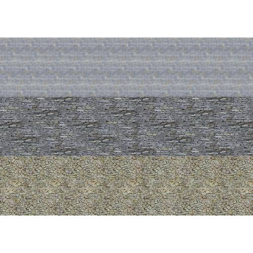 Busch 7443 H0 Dekorplatte Backstein, Naturstein, Felsstruktur