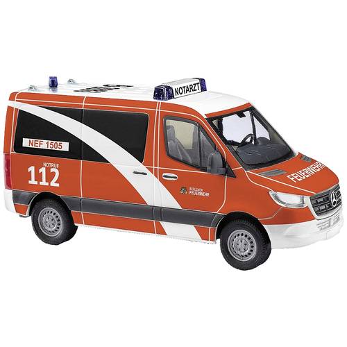 Busch 53459 H0 Einsatzfahrzeug Modell Mercedes Benz Sprinter kurzer Radstand Feuerwehr Berlin