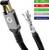 Netzwerkkabel mit RJ45-Stecker, geeignet für Audio- und Video-Streaming. Verfügt über 3-fache Abschirmung und verzinntem Kupfer.