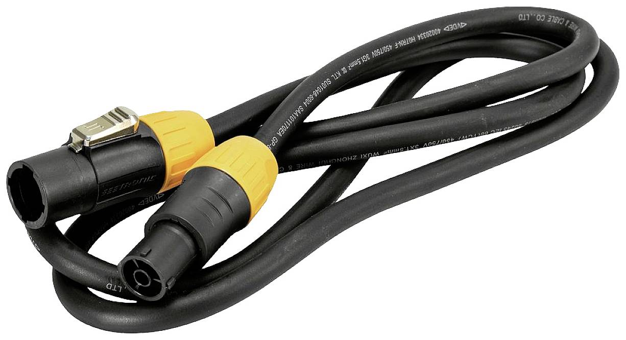 Eurolite IP T-Con XLR Verbindungskabel [1x XLR-Stecker - 1x XLR-Buchse] 1.5 m Schwarz/Orange-0