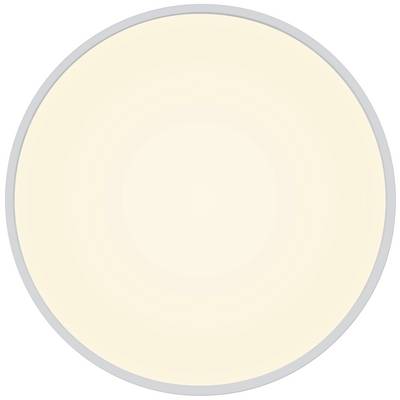 Licht, das warm und gleichmäßig leuchtet, dargestellt durch einen runden, cremefarbenen Kreis mit einem dezenten grauen Rand.
