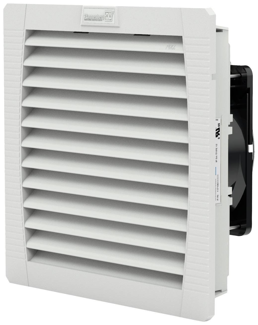 Ein weißer, rechteckiger Lüftungsgitter mit horizontalen Lamellen, montiert auf einer Wand, vermutlich zur Belüftung eines Raumes.