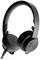 Schwarzer Over-Ear-Kopfhörer mit verstellbarem Mikrofon, geeignet für Gaming oder Telefonate. Moderner, minimalistischer Stil.