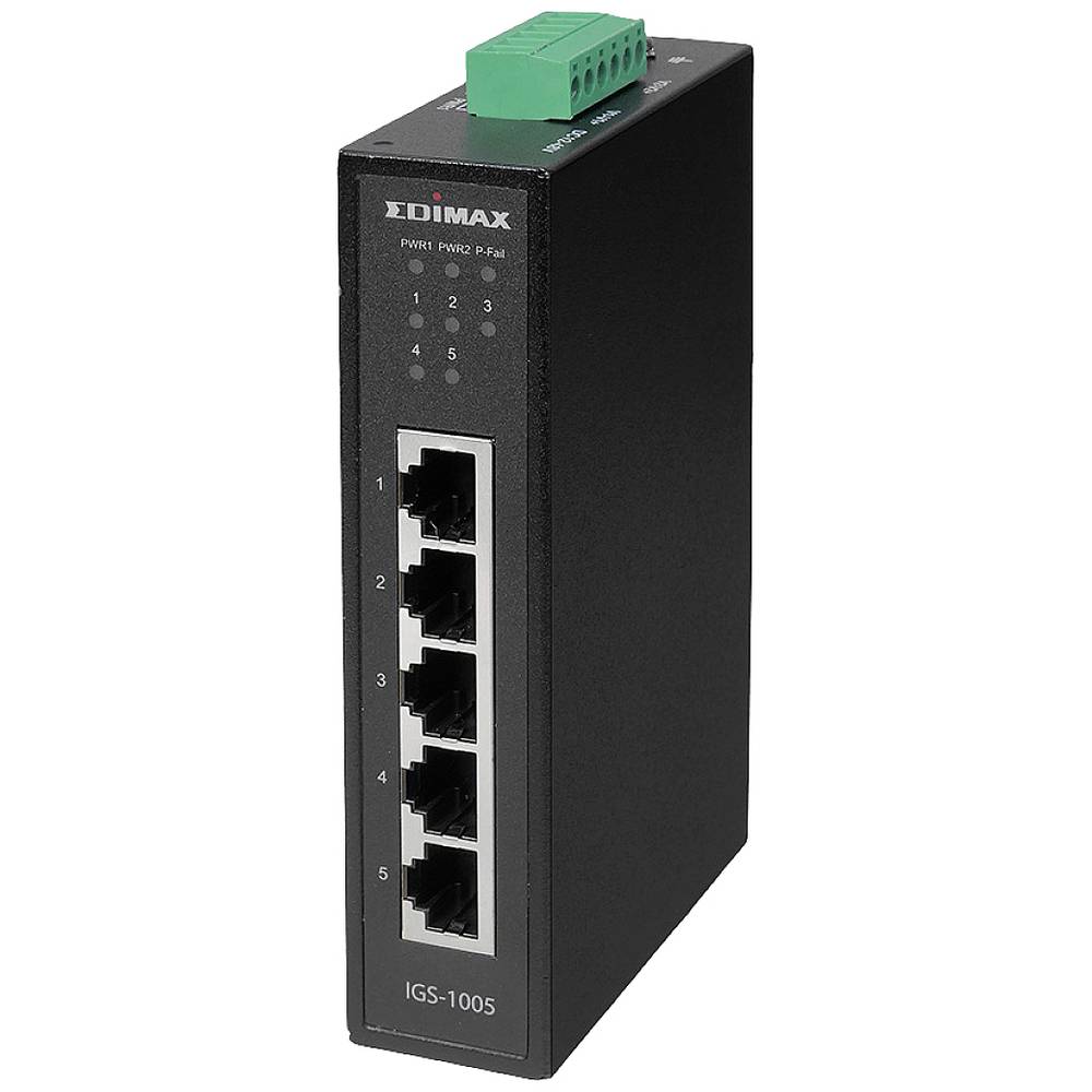 EDIMAX IGS-1005 Industrial Ethernet Switch Aantal ethernet-poorten 5 LAN-overdrachtsnelheid 10 GBit-