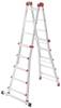 Hailo M80 7520007 Aluminium Multifunktionsleiter Arbeitshöhe (max.): 5.70 m Silber, Rot 15.2 kg