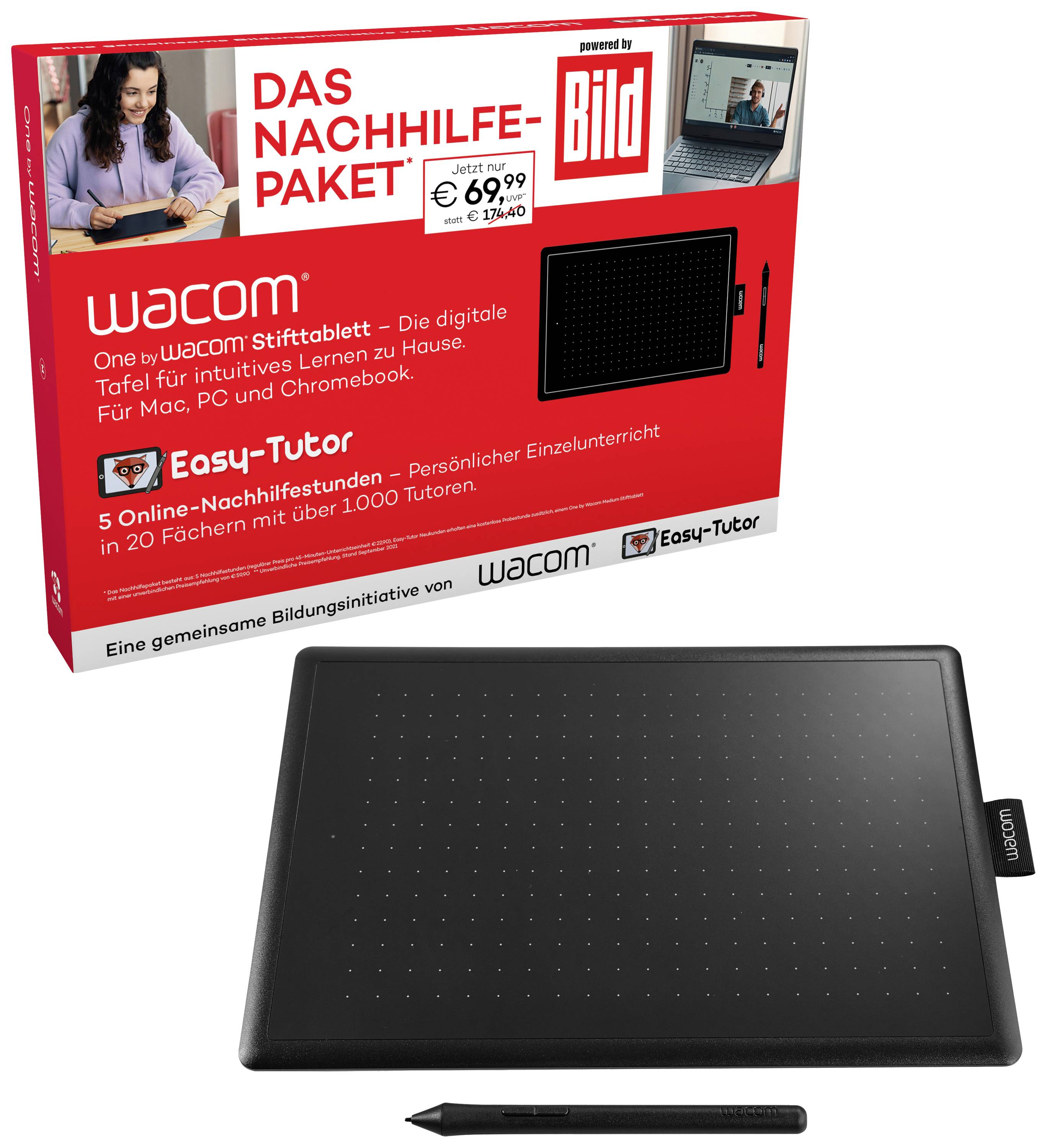 Wacom One - Das Nachhilfepaket Kabelgebunden Grafiktablett Schwarz, Rot  kaufen